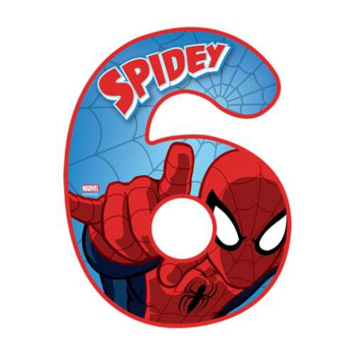 Spiderman Number 6 Edible Icing Image - Click Image to Close